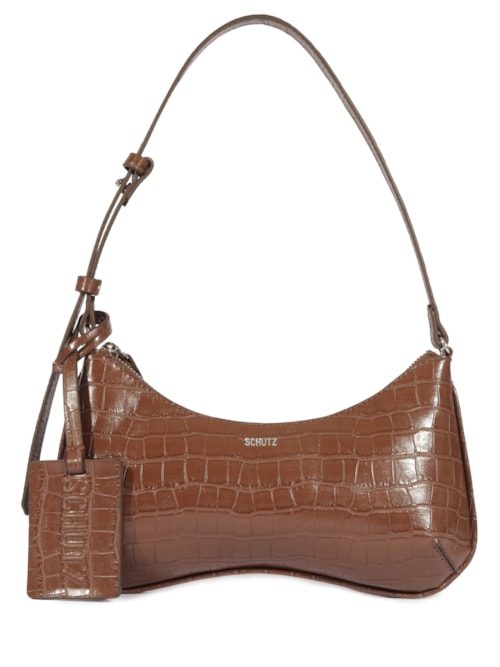 Bolsa Feminina Média Croco Wani - Marrom