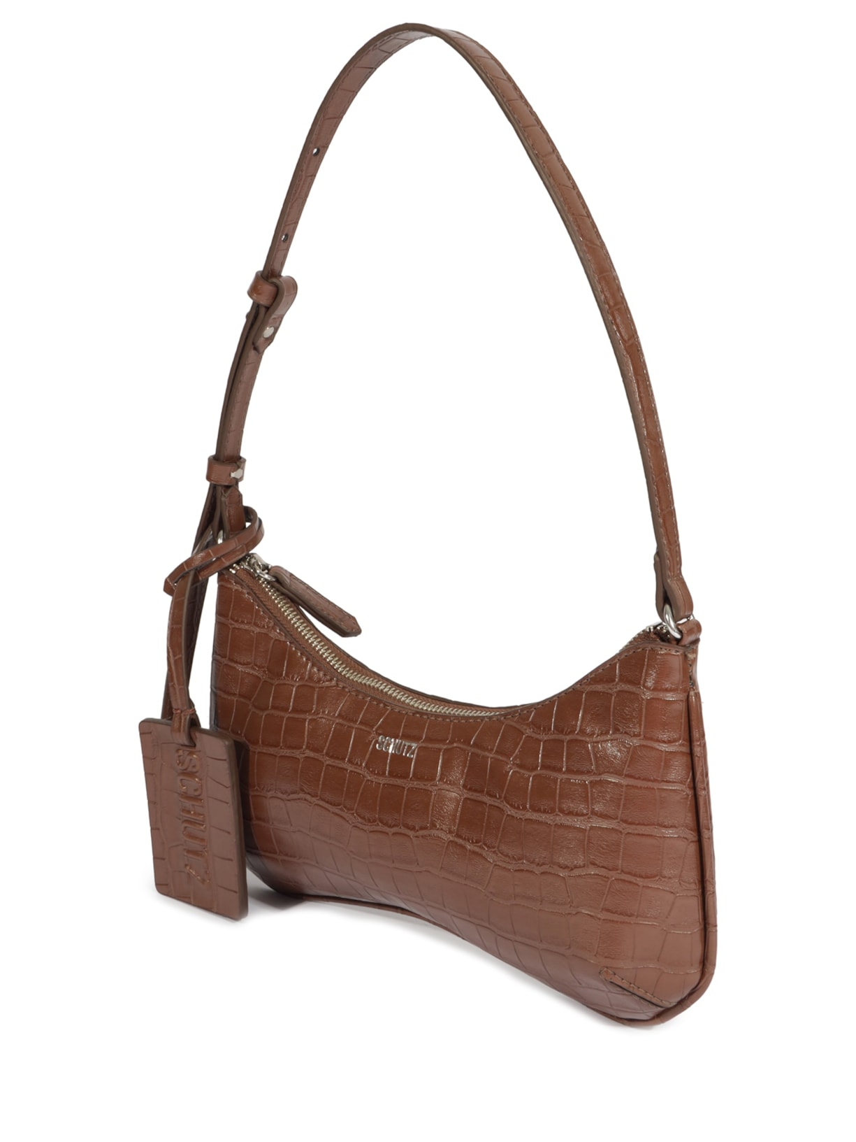 Bolsa Feminina Média Croco Wani Marrom Schutz