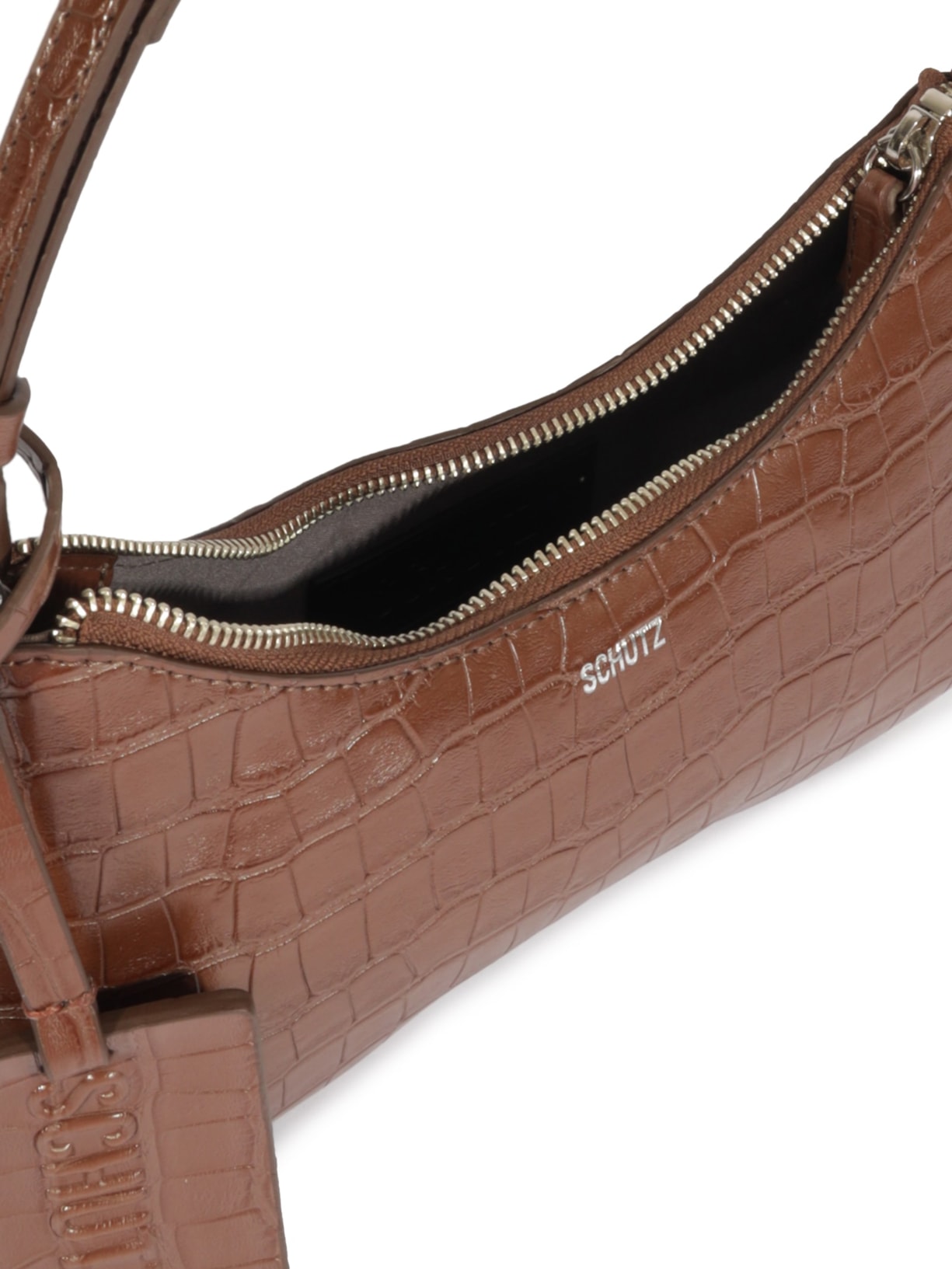 Bolsa Feminina Média Croco Wani Marrom Schutz