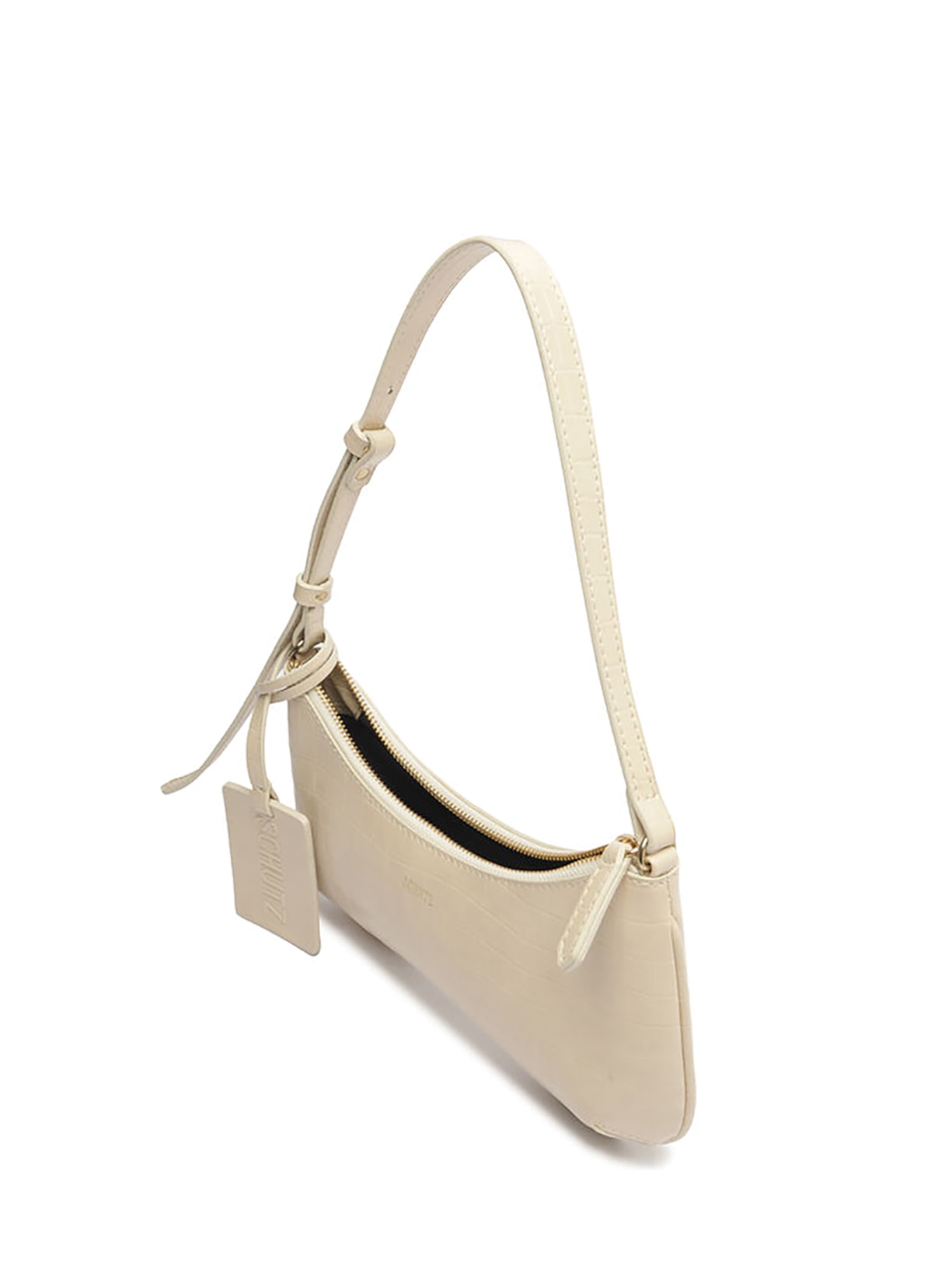 Bolsa Feminina Média Croco Wani Off White Schutz