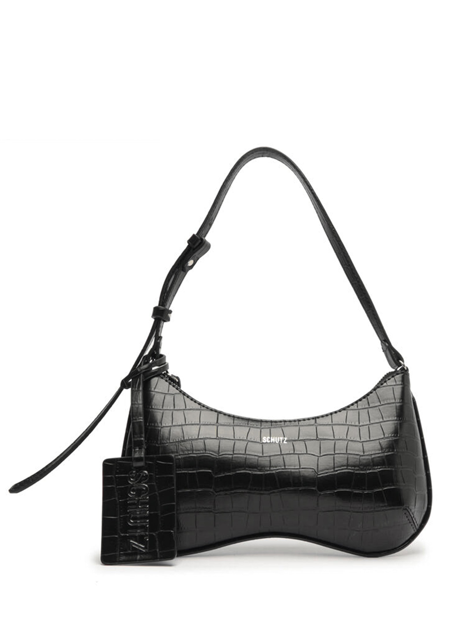 Bolsa Feminina Média Croco Wani - Schutz - Preto