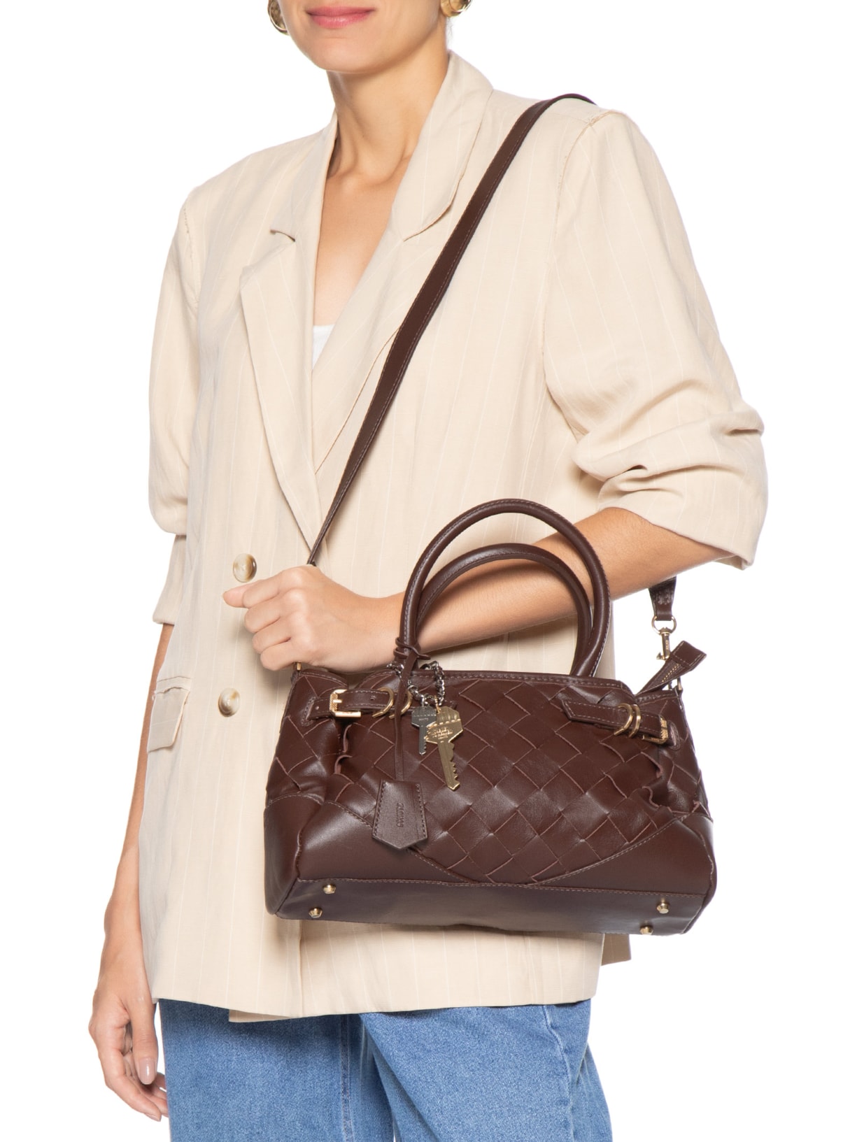 Bolsa Feminina Média Easy Leather Marrom Schutz