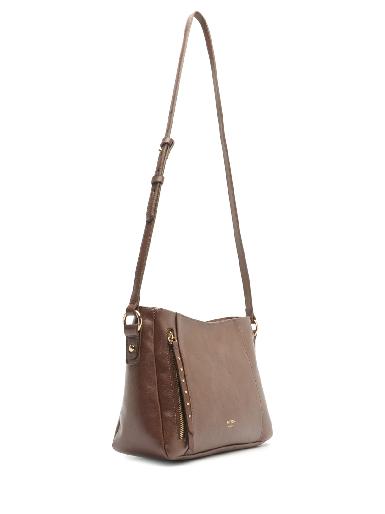 Bolsa Feminina Média Eco Cabedal Rus Marrom Arezzo