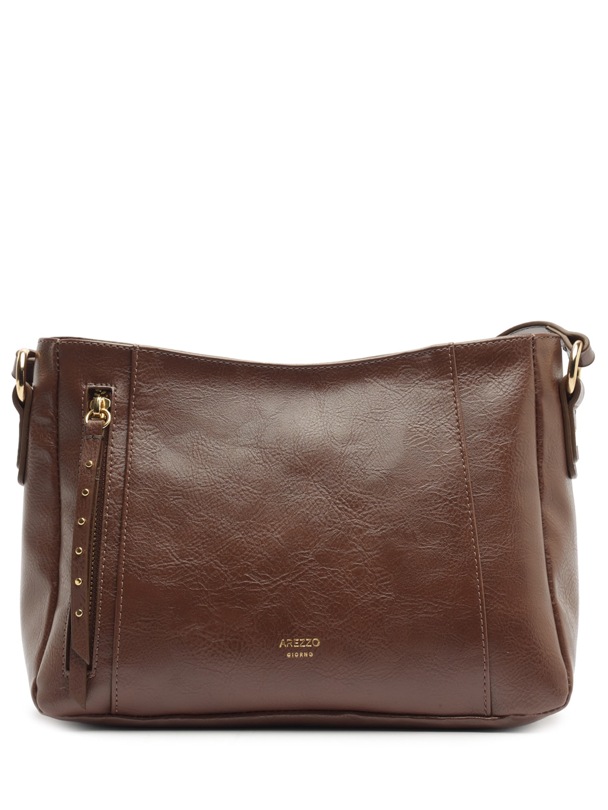 Bolsa Feminina Média Eco Cabedal Rus - Marrom