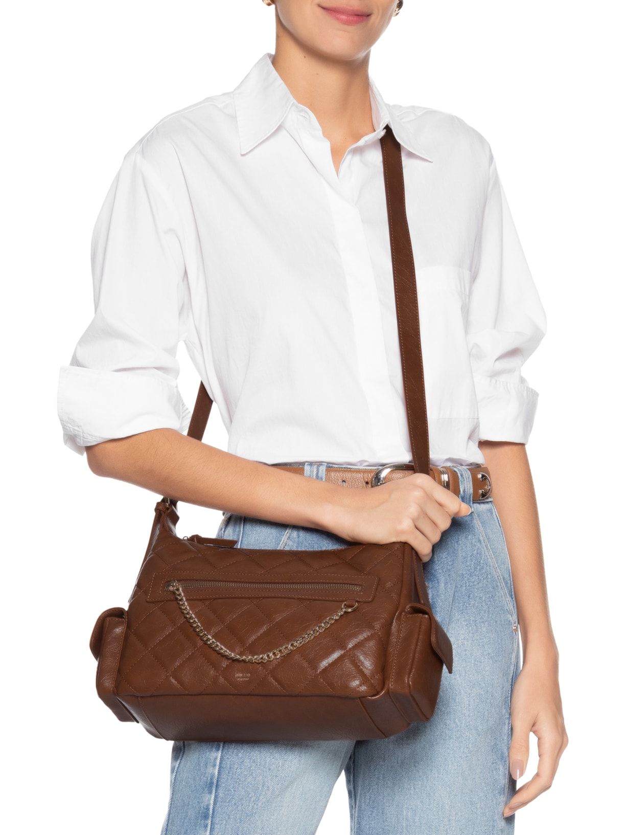 Bolsa Feminina Média Eco Soft Shine Marrom Arezzo