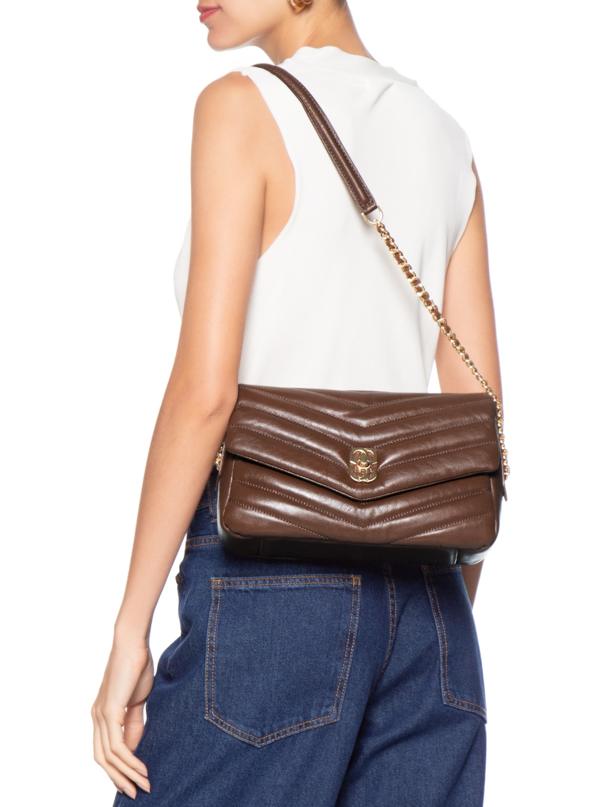 Bolsa Feminina Média Elara Couro Marrom Schutz