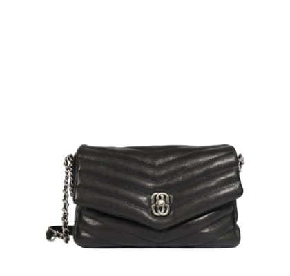 Bolsa Feminina Média Elara Couro - Preto