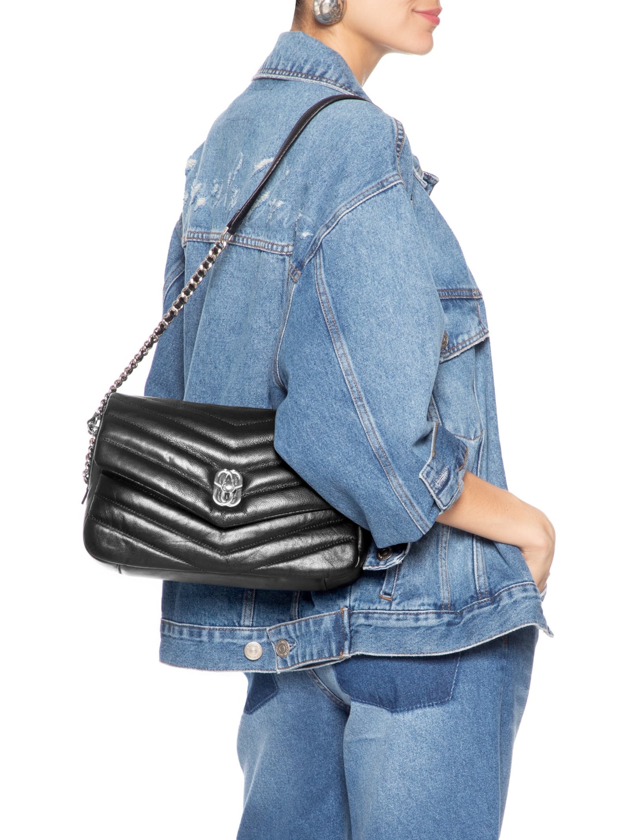 Bolsa Feminina Média Elara Couro Preto Schutz