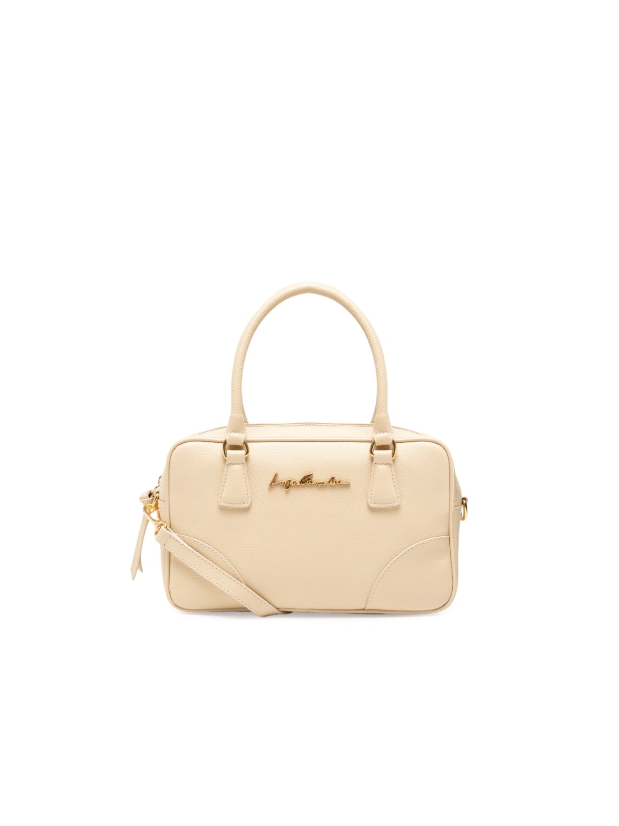 Bolsa Feminina Média Em Couro Com Alça Dupla - Bege