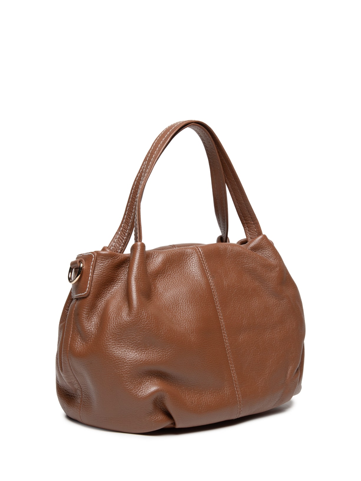 Bolsa Feminina Média Em Couro Marrom Basiq