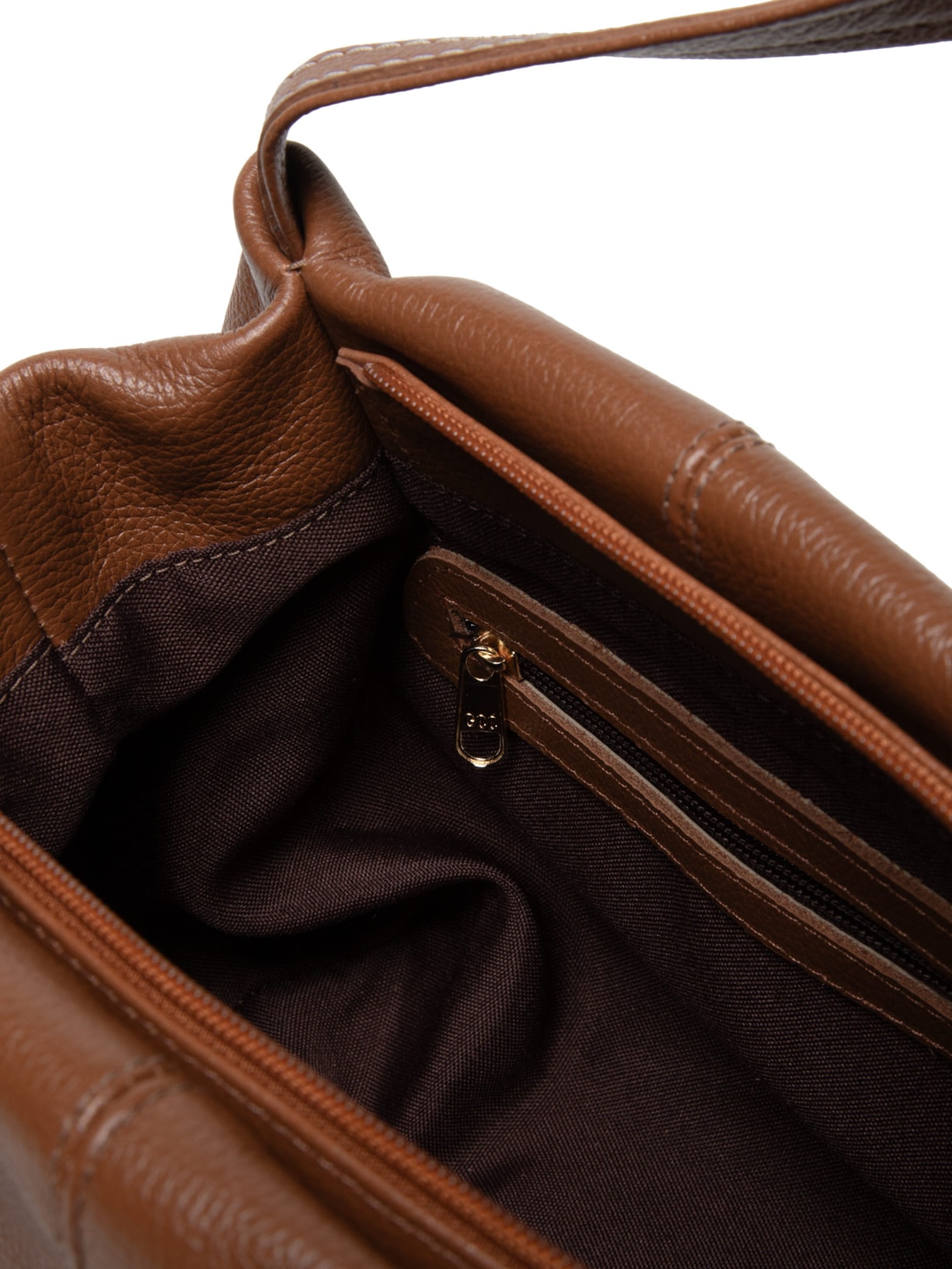Bolsa Feminina Média Em Couro Marrom Basiq