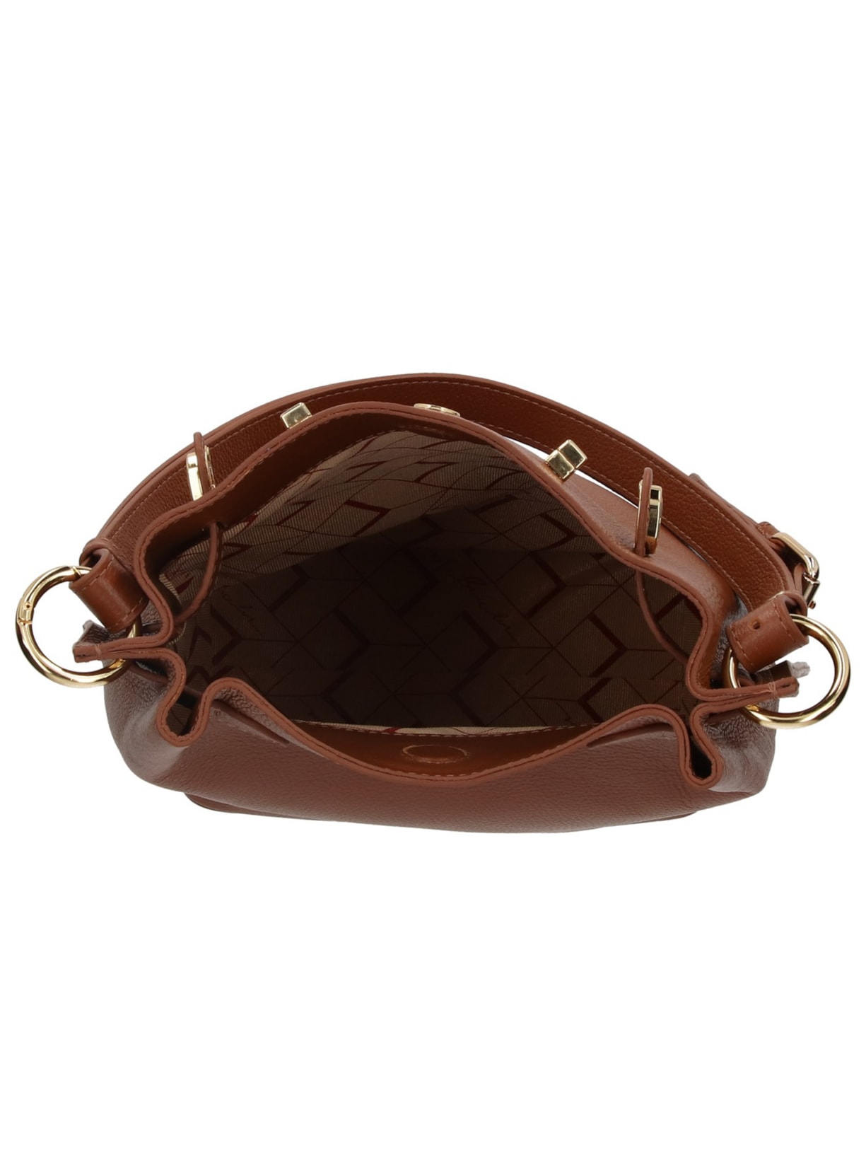 Bolsa Feminina Média Em Couro Marrom Luiza Barcelos