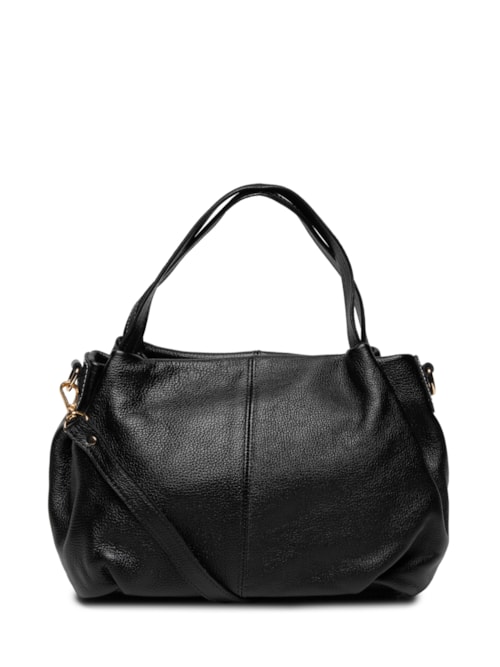 Bolsa Feminina Média Em Couro - Preto
