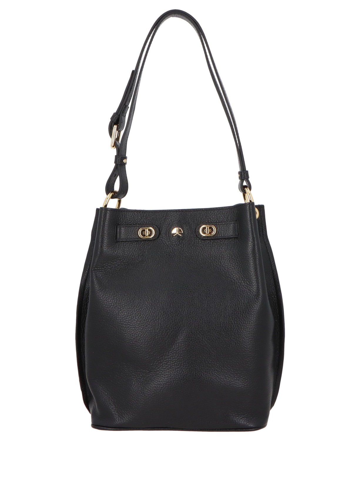 Bolsa Feminina Média Em Couro Preto Luiza Barcelos