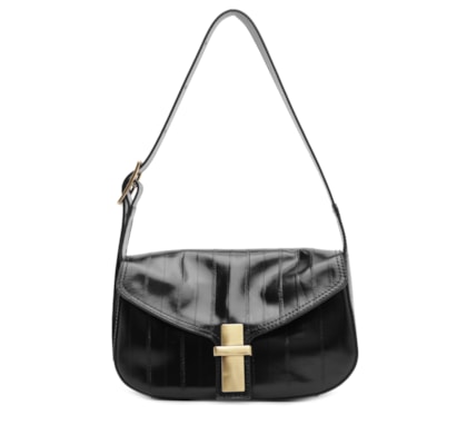 Bolsa Feminina Média Leather Enguia - Preto