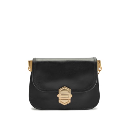 Bolsa Feminina Média Leather  Sand - Preto