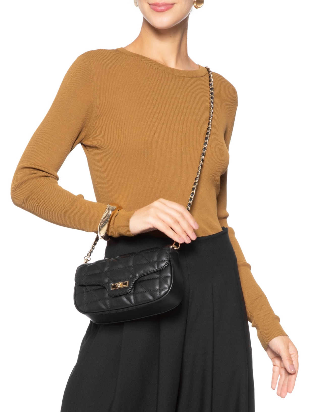 Bolsa Feminina Média Matelassê Preto Arezzo