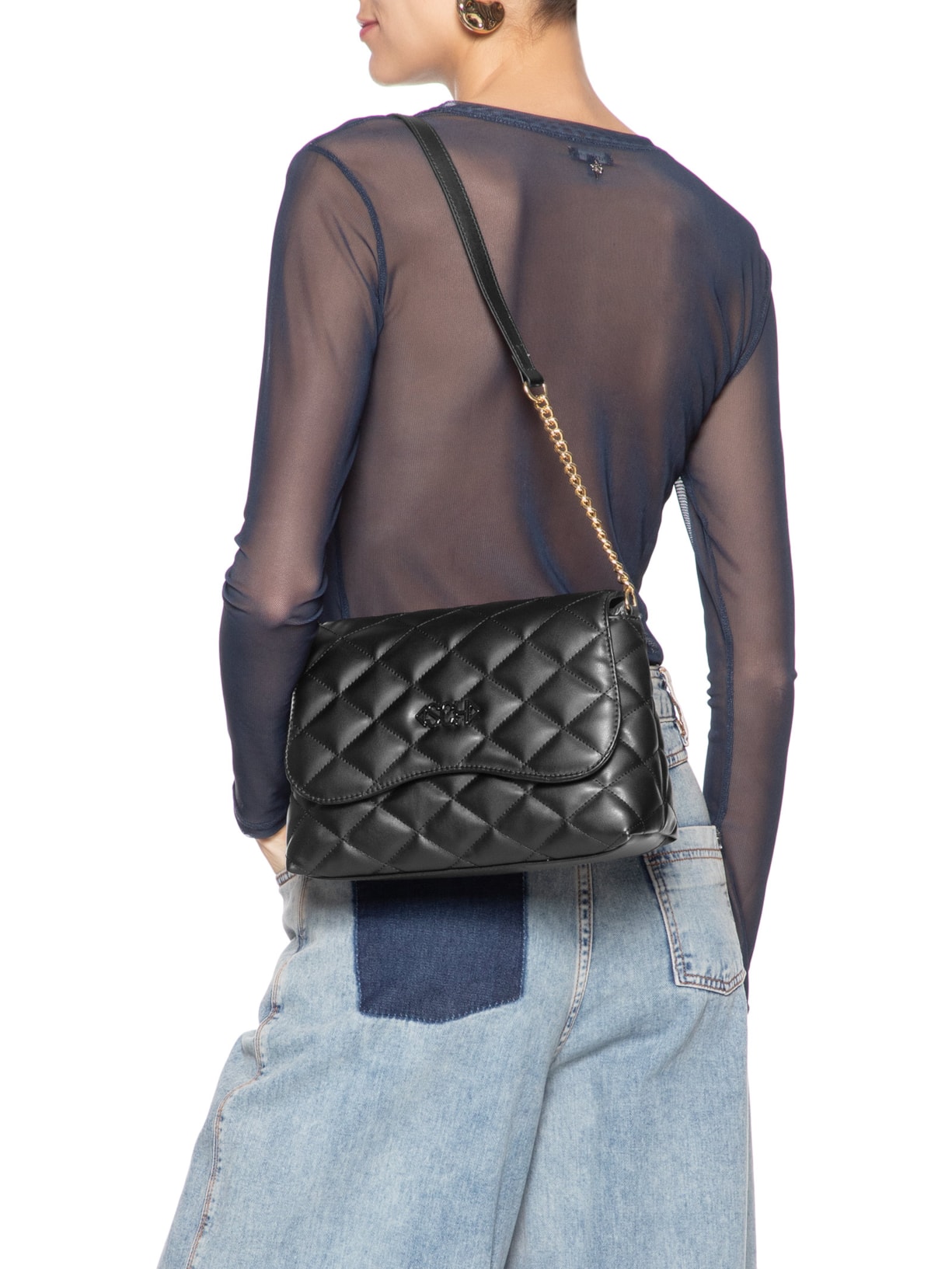 Bolsa Feminina Média Napa Paris Tecno Preto Schutz