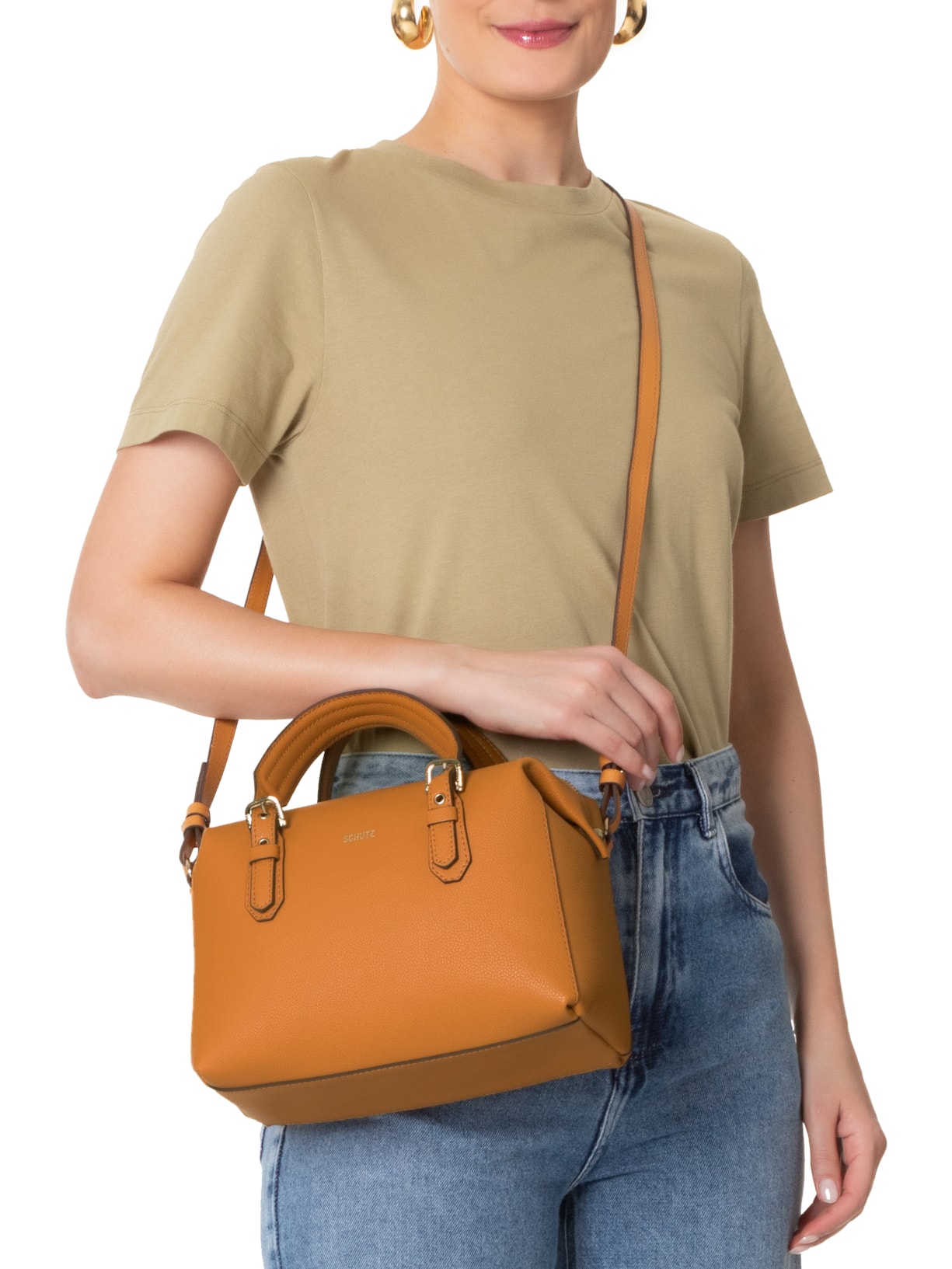 Bolsa Feminina Média PCV Bege Schutz