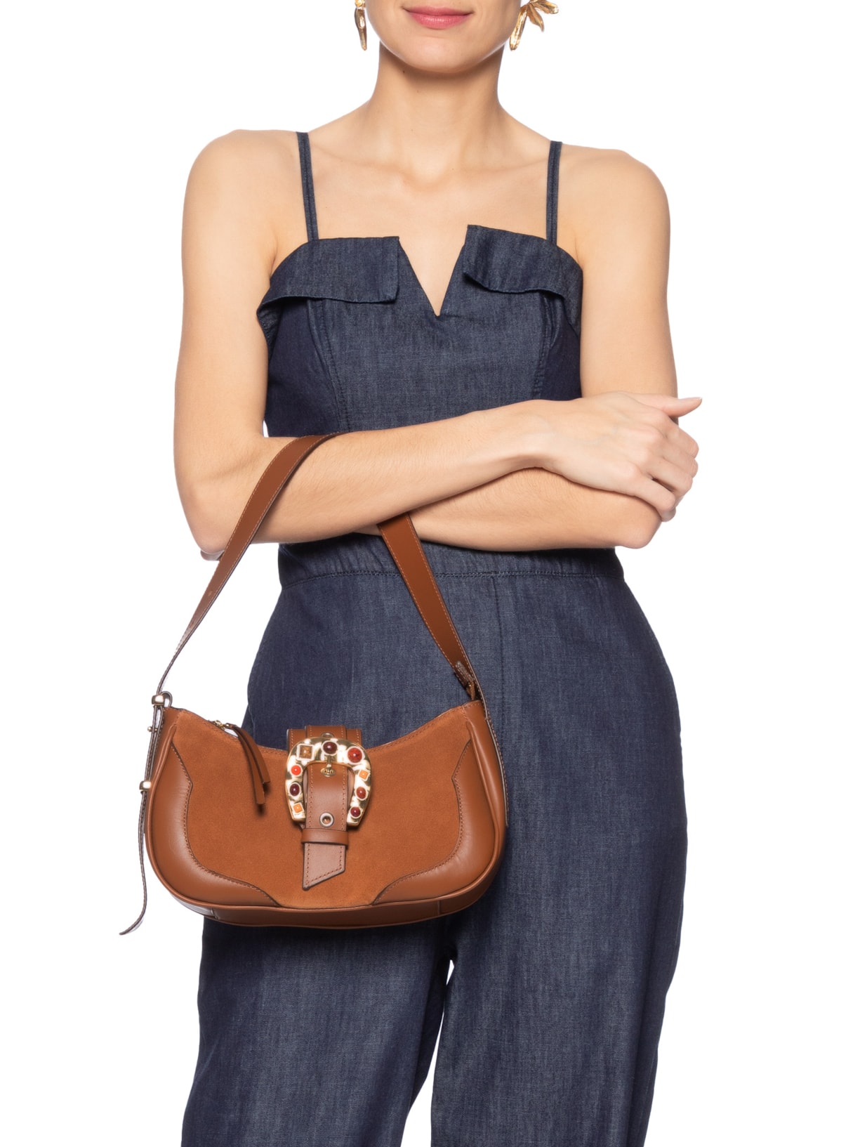 Bolsa Feminina Média Sable Couro Marrom Schutz