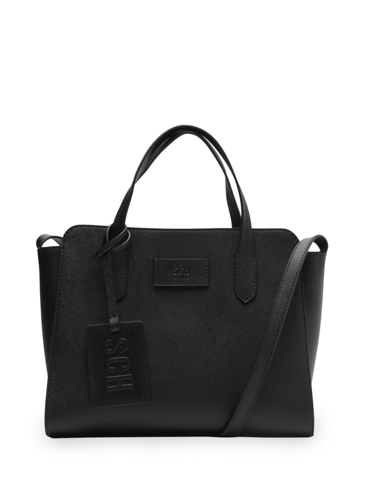 Bolsa Feminina Média Saffiano Tecnol - Preto