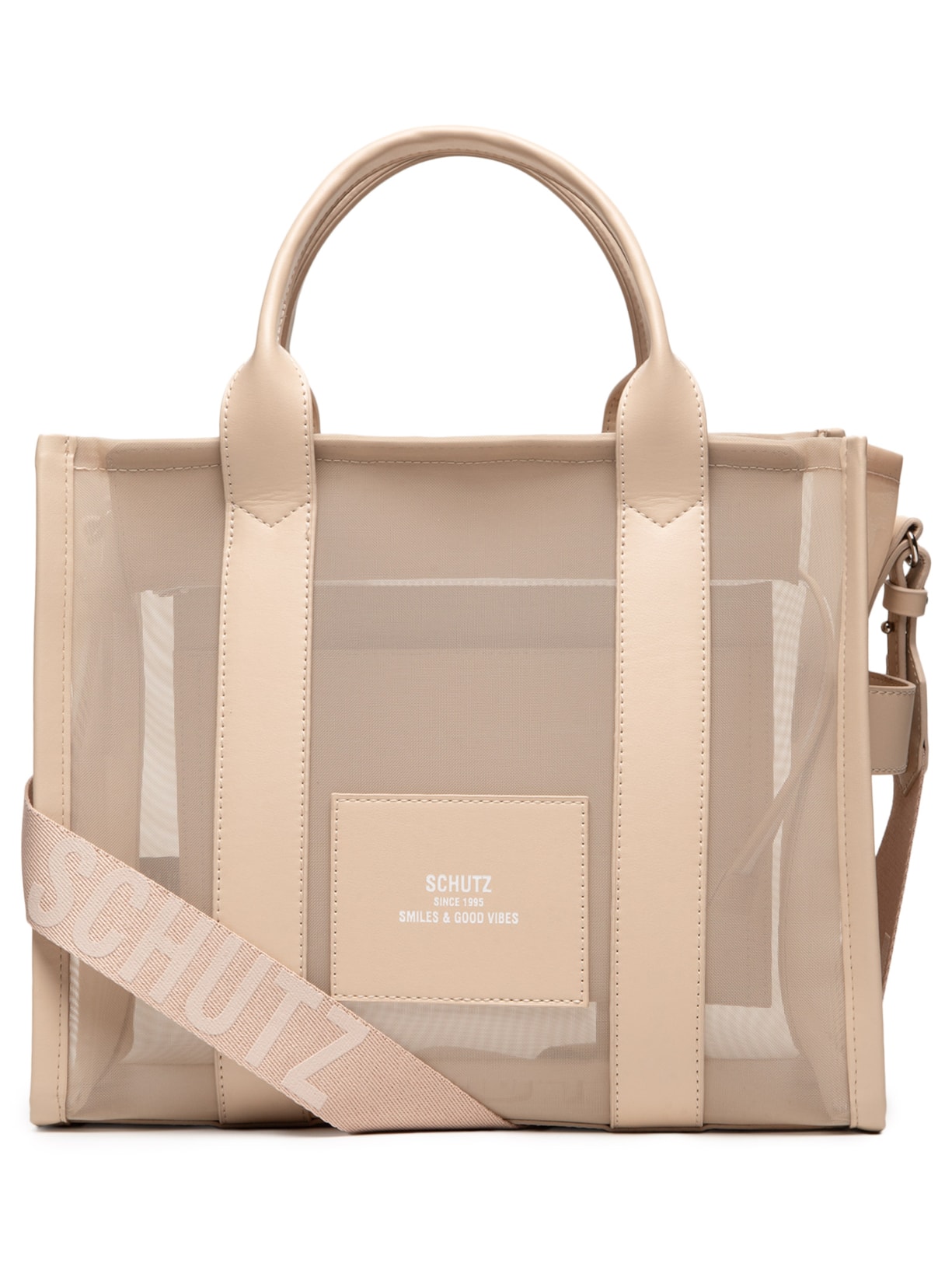 Bolsa Feminina Média Tela Easy Leather Egg Shell - Bege