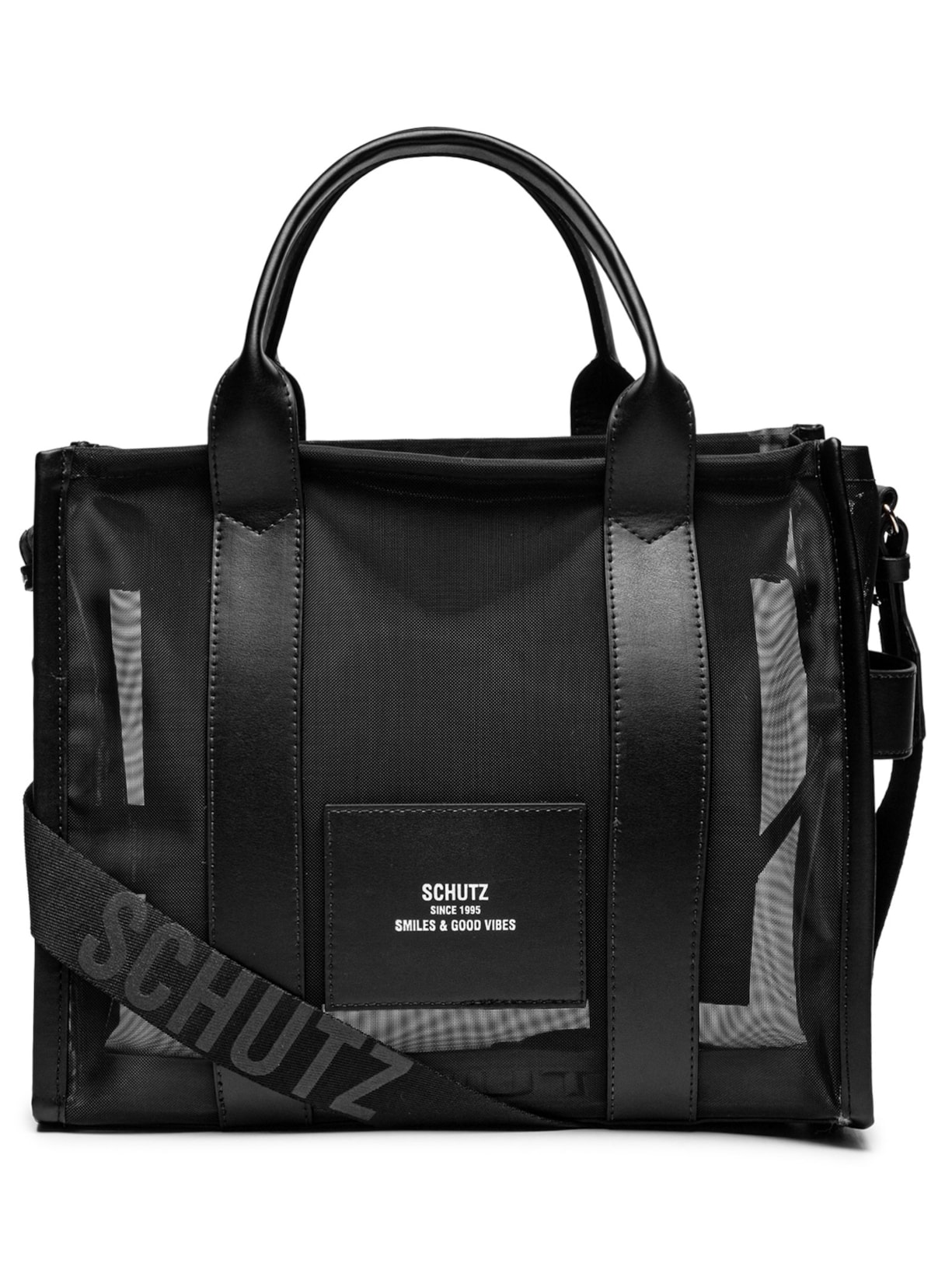 Bolsa Feminina Média Tela Easy Leather - Preto