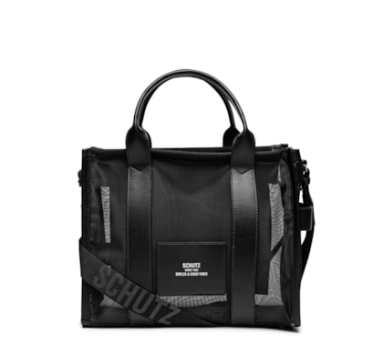 Bolsa Feminina Média Tela Easy Leather - Preto