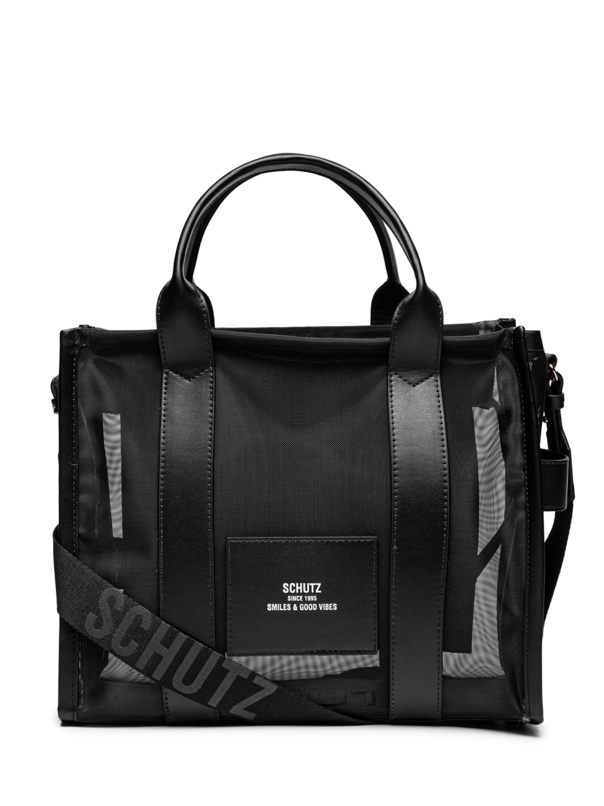 Bolsa Feminina Média Tela Easy Leather - Preto