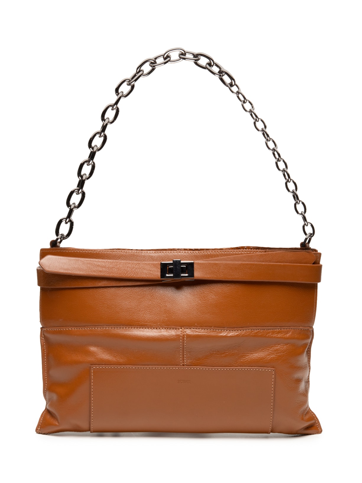 Bolsa Feminina Média Tiracolo Correntes - Marrom