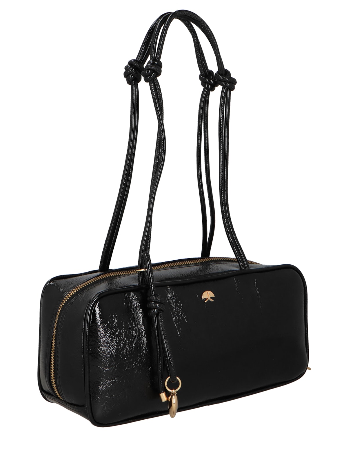 Bolsa Feminina Média Verniz Alças de Nó Preto Luiza Barcelos