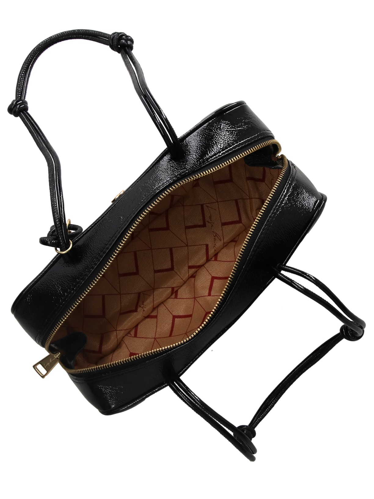 Bolsa Feminina Média Verniz Alças de Nó Preto Luiza Barcelos