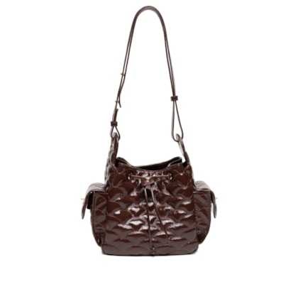 Bolsa Feminina Média Verniz Show - Marrom