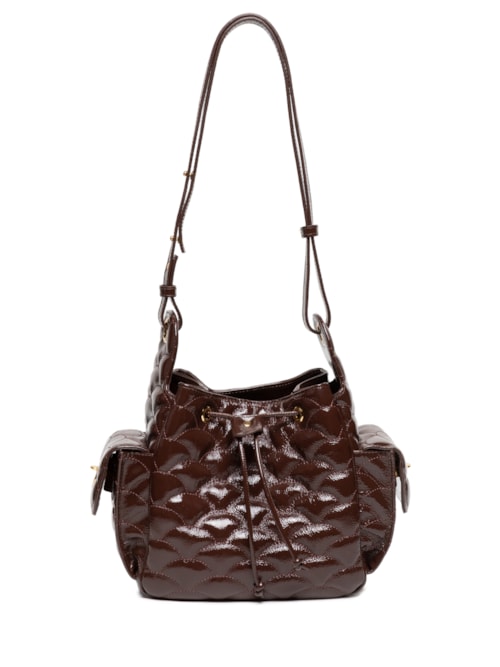 Bolsa Feminina Média Verniz Show – Marrom