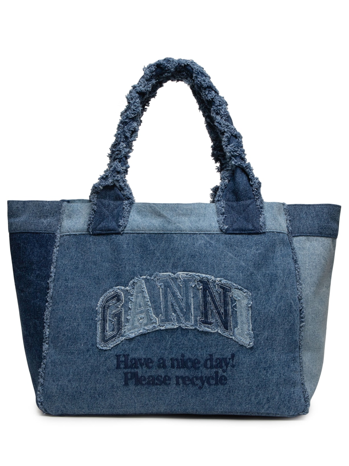 Bolsa Feminina Medium Trapeze Shopper Denim Azul Ganni