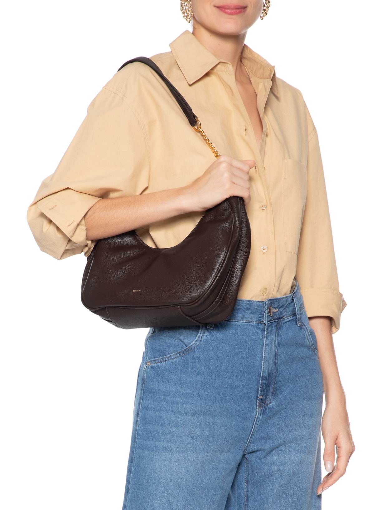 Bolsa Feminina Meia Lua Marrom Arezzo