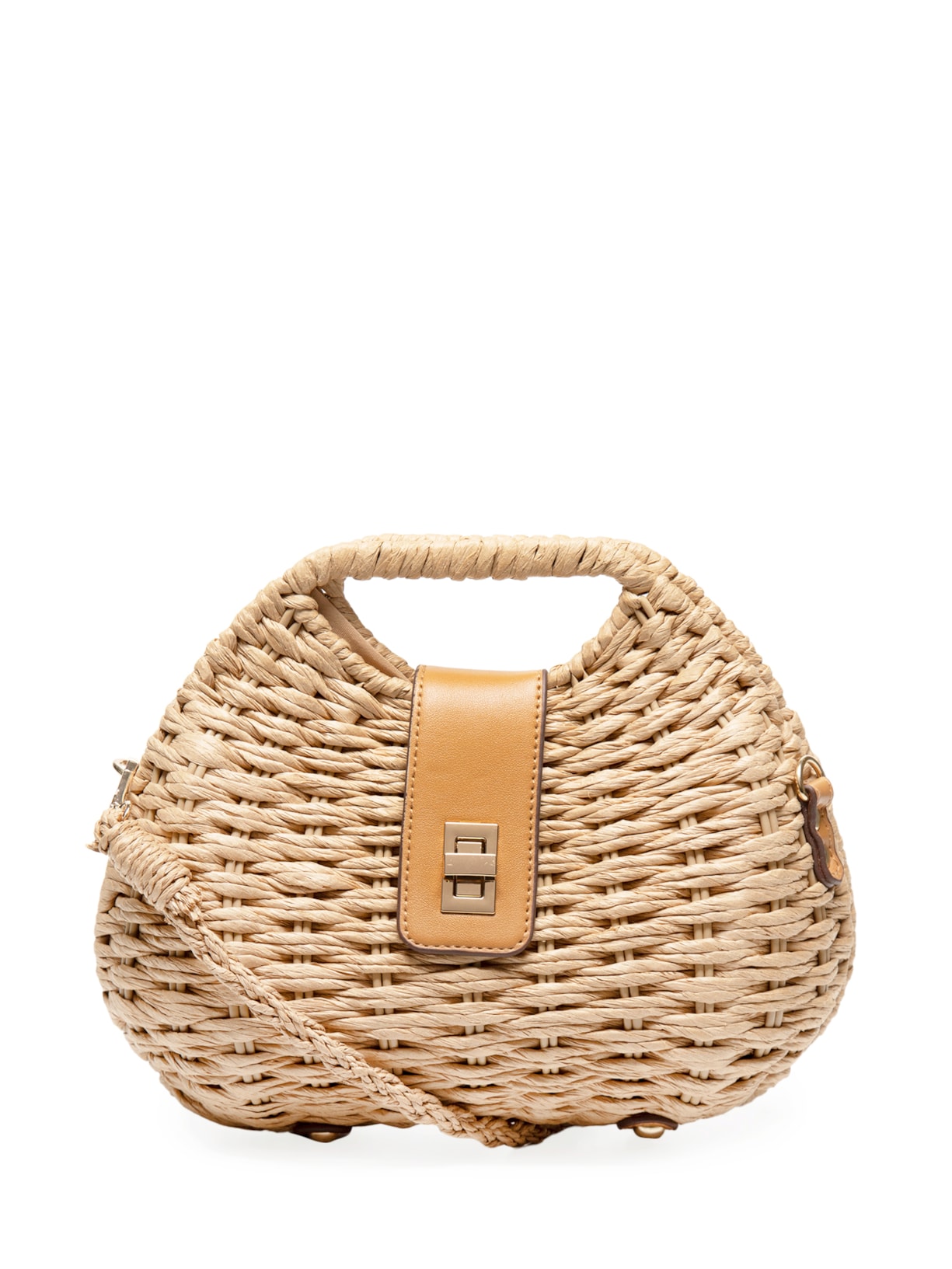 Bolsa Feminina Meia Lua Palha - Bege