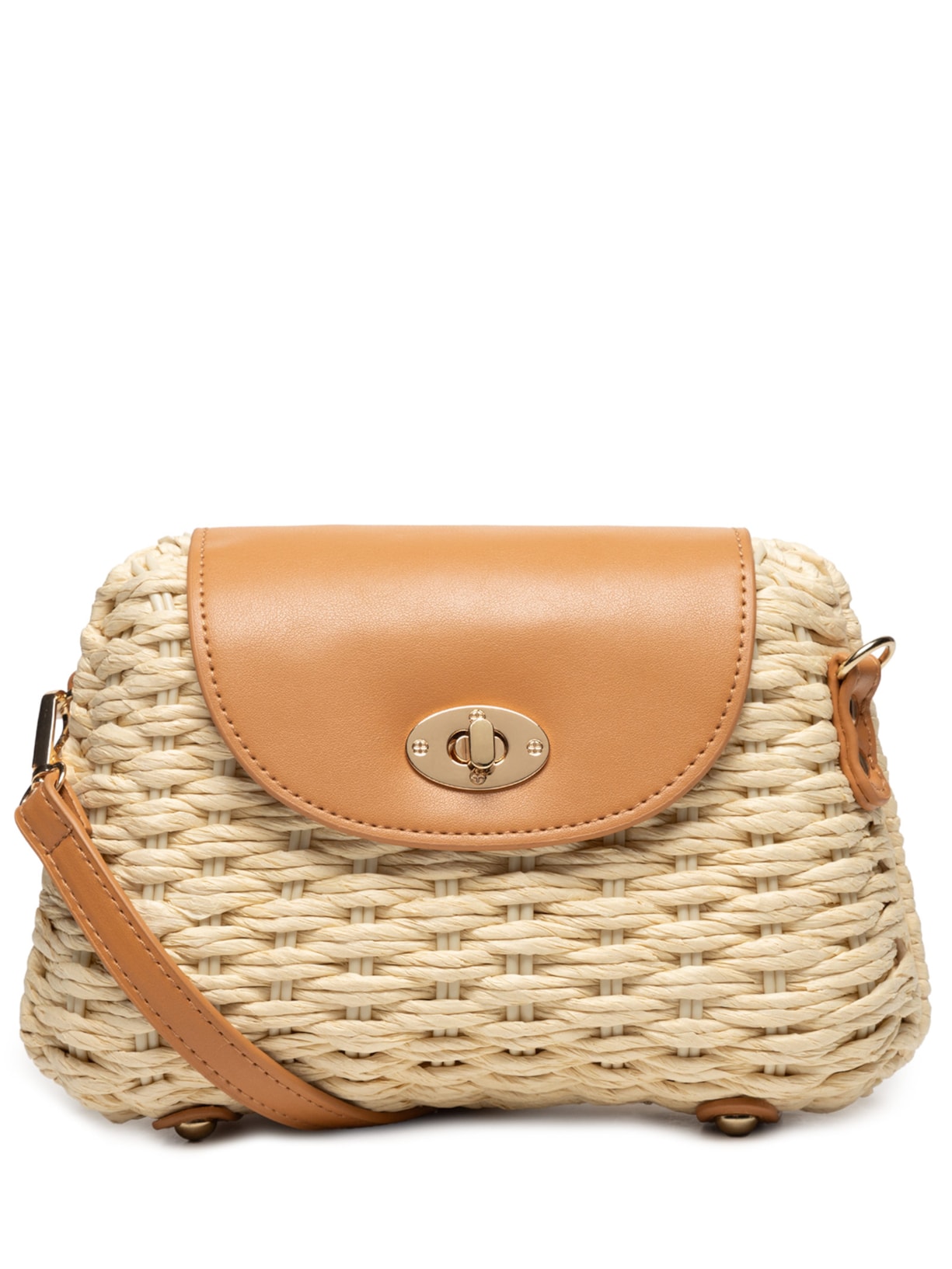 Bolsa Feminina Meia Lua Palha Off White Basiq