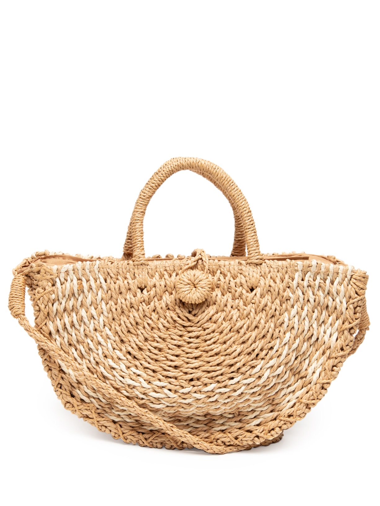 Bolsa Feminina Meio Círculo Multicolor - Bege