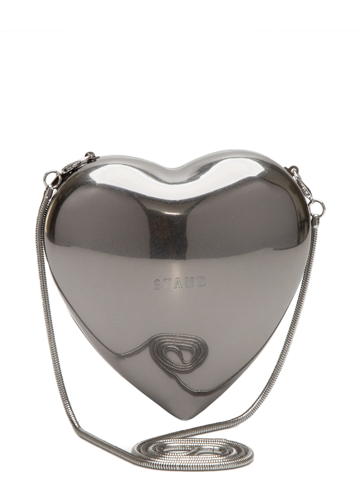 Bolsa Feminina Metal Heart Clutch - Prata