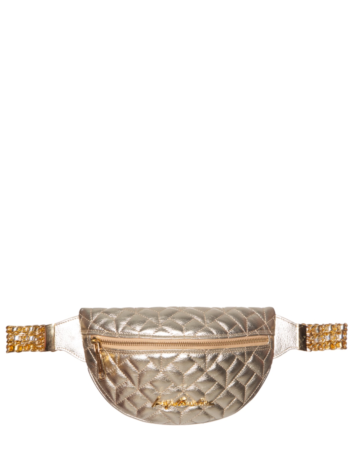 Bolsa Feminina Metal Leather Nude - Dourado