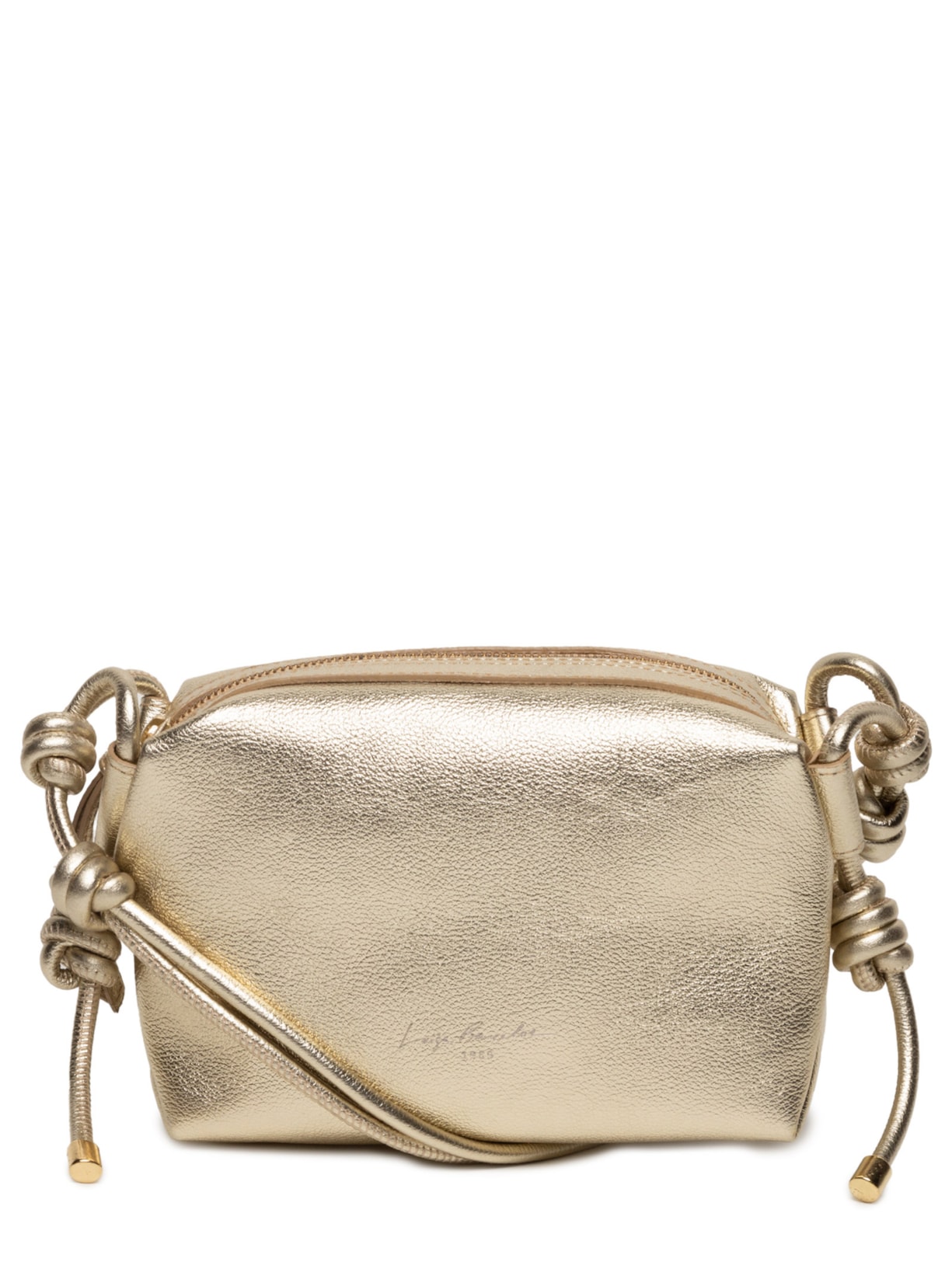 Bolsa Feminina Metal Leather Nude Dourado Luiza Barcelos