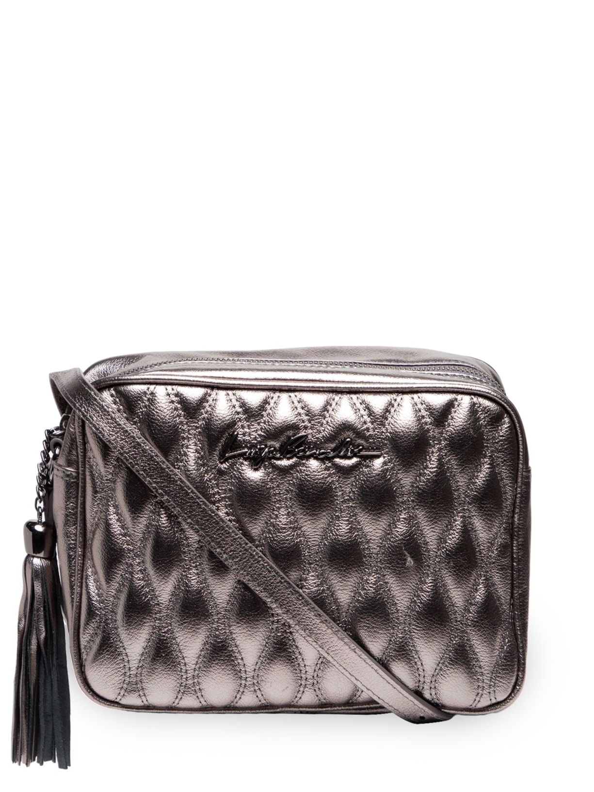 Bolsa Feminina Metal Leather Prata Luiza Barcelos