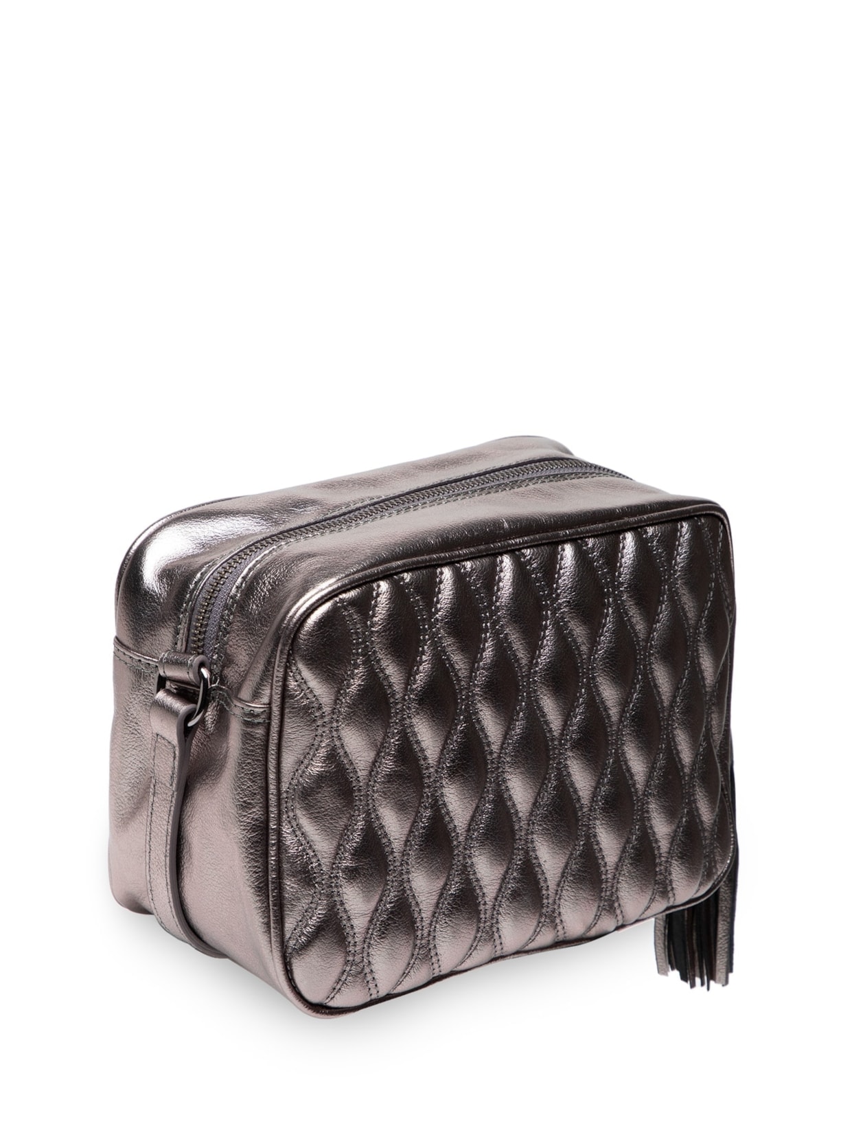 Bolsa Feminina Metal Leather Prata Luiza Barcelos