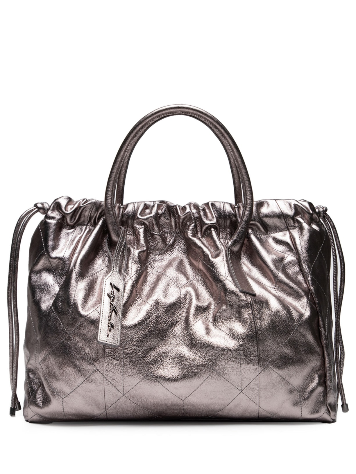 Bolsa Feminina Metal Leather - Prata