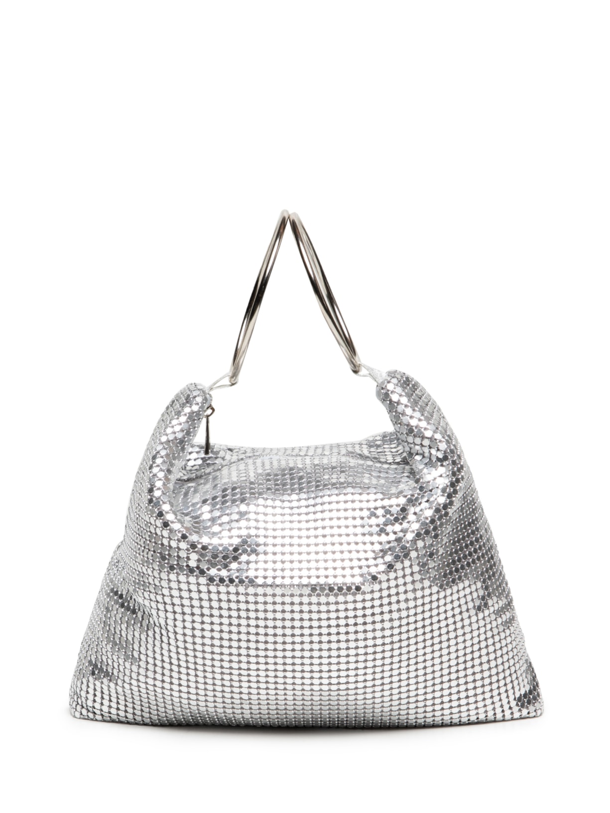 Bolsa Feminina Metalizada Argola - Prateado