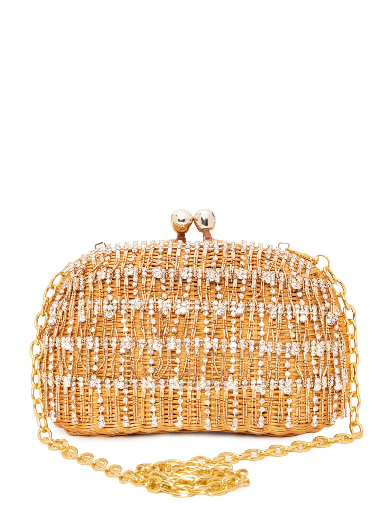 Bolsa Feminina Mia Crystals Wk Lt Honey Bege Serpui