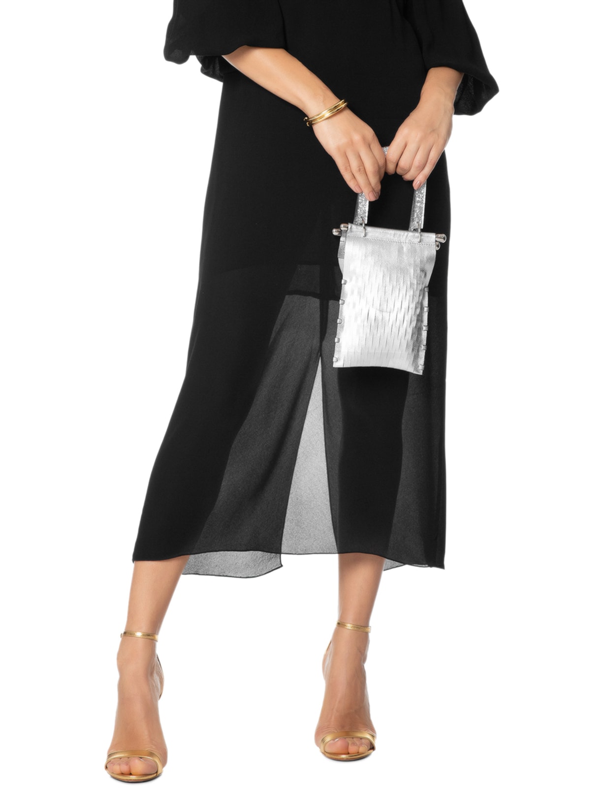 Bolsa Feminina Micro Fishing Net Prata Estilé