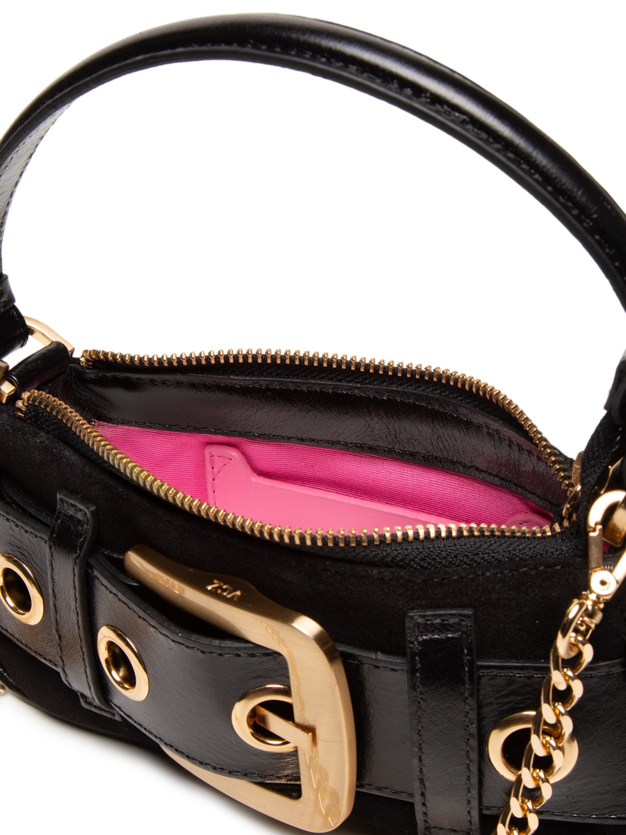 Bolsa Feminina Mini Bag Lien Camurça Preto Vicenza