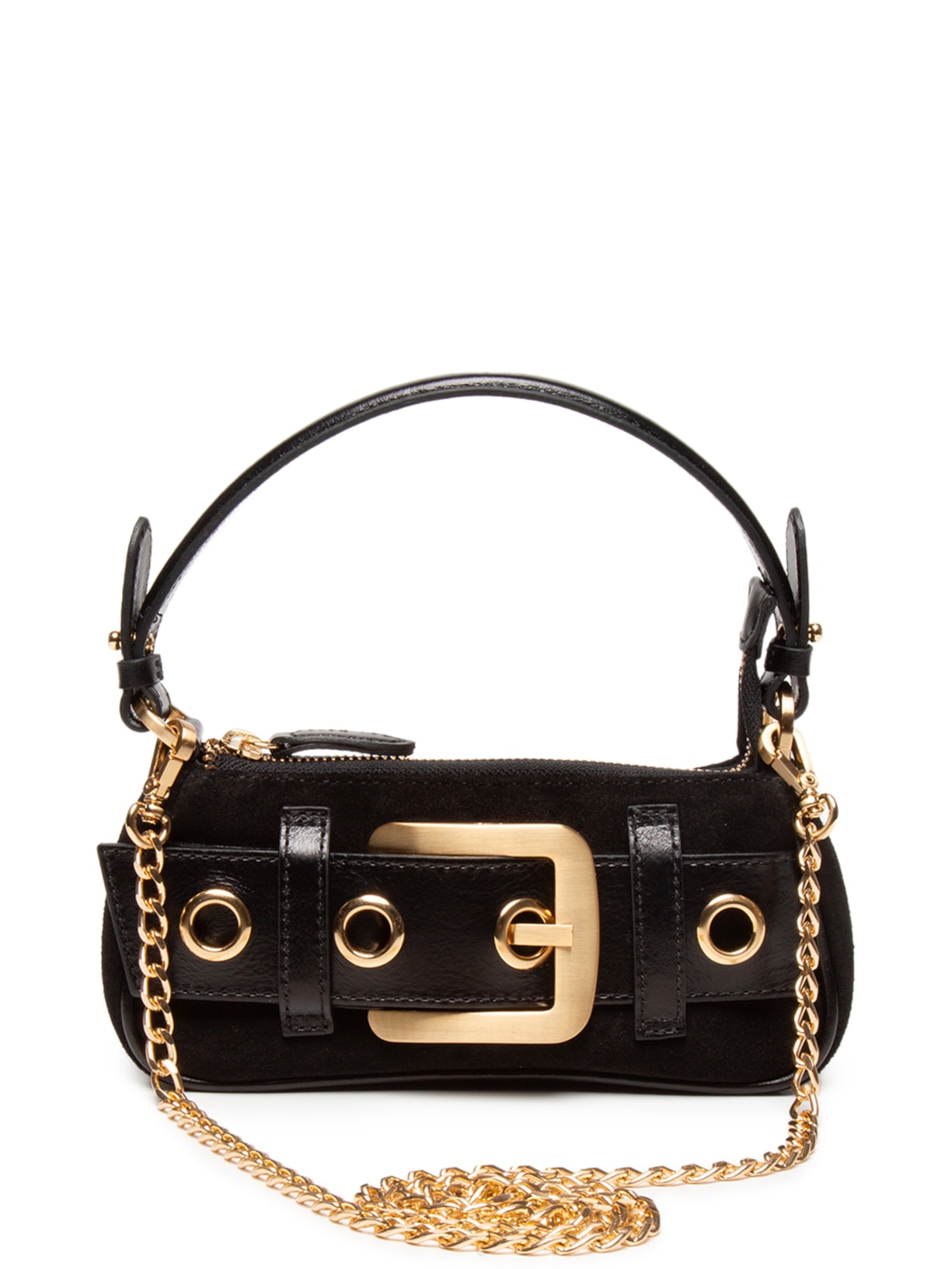 Bolsa Feminina Mini Bag Lien Camurça Preto Vicenza